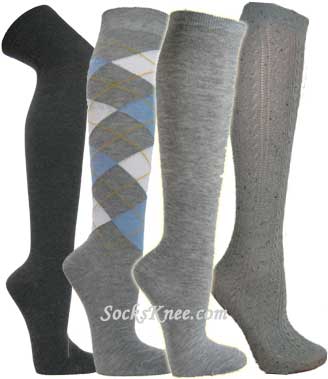 Gray Silver Socks