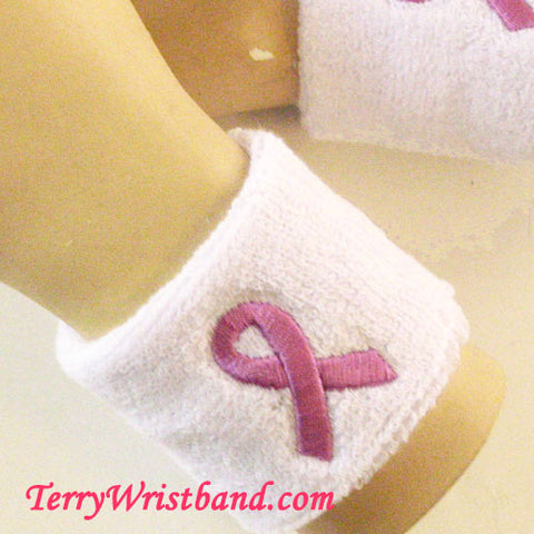 Pink Ribbon Terry Sweatband