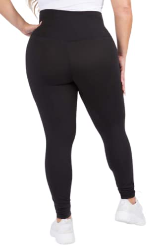 YELETE Women's High Rise Casual Leggings, Black (L/XL), (XL/2XL)