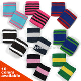 Fun 2 Color Sport Striped Wristband Sweatband