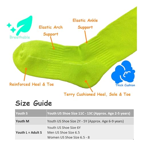 COUVER Premium Quality Youth/Kids Knee High Hockey Baseball Softball Socks