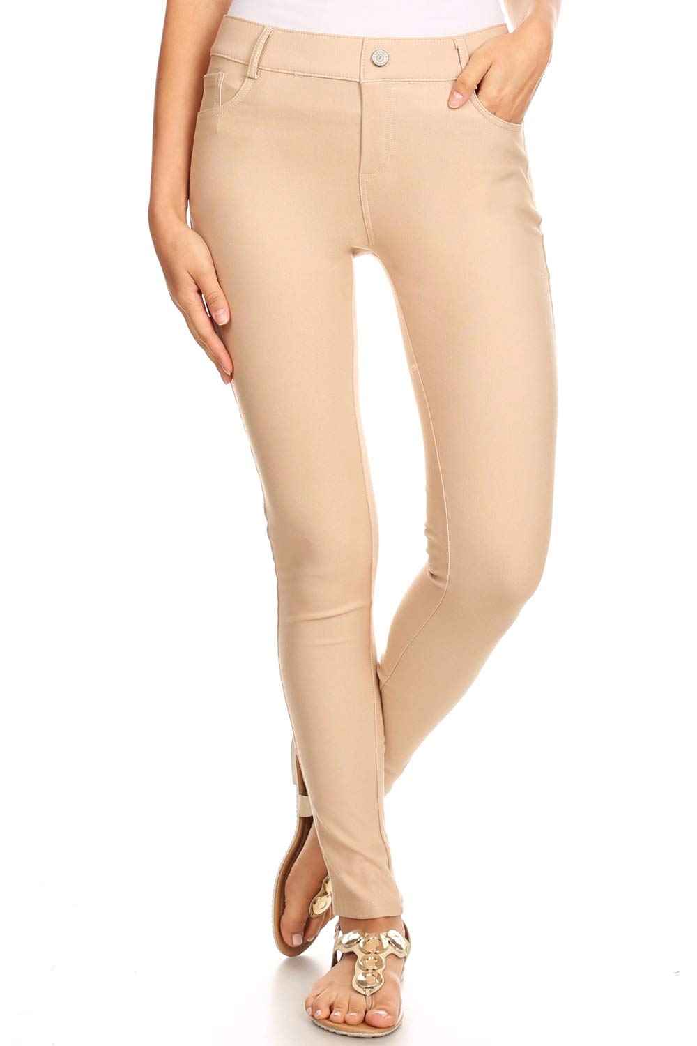 YELETE Women's Ultra Soft Classic Bermuda Shorts Capris Full Lenth Jeggings