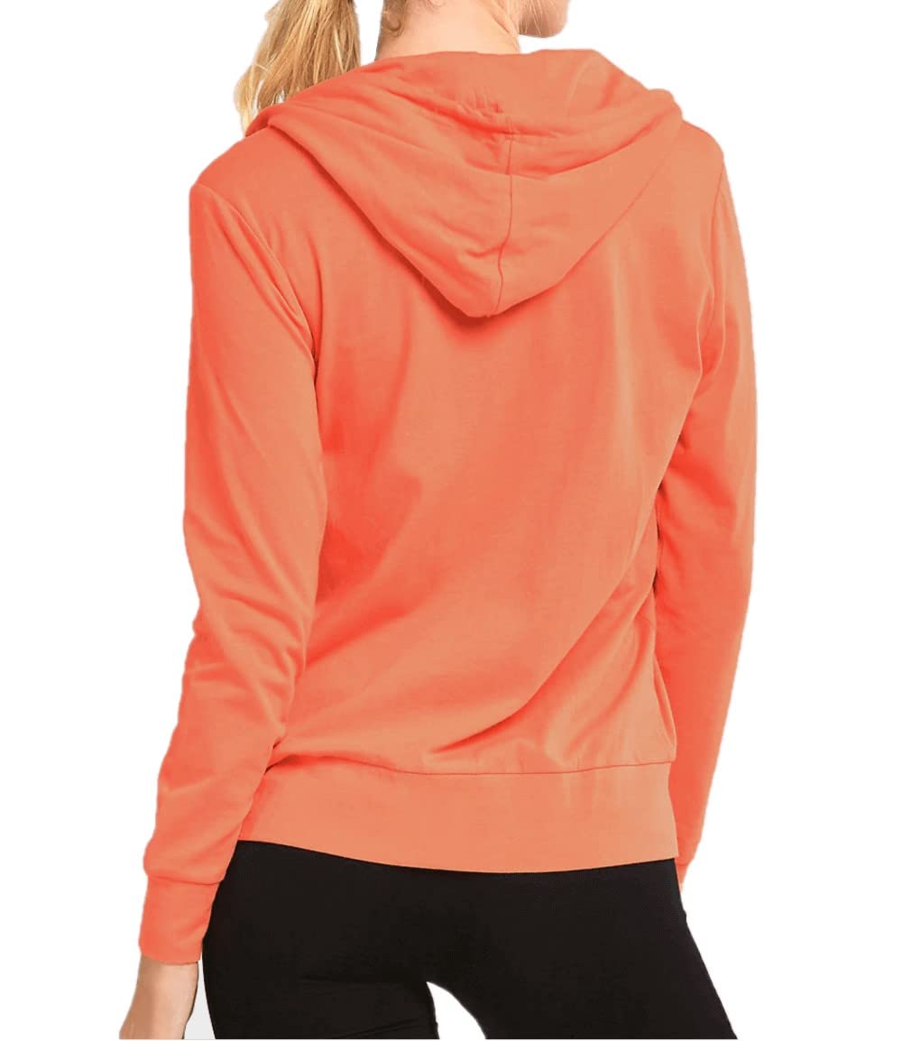 Women's Active Casual Thin Cotton Zip Up Hoodie Jacket