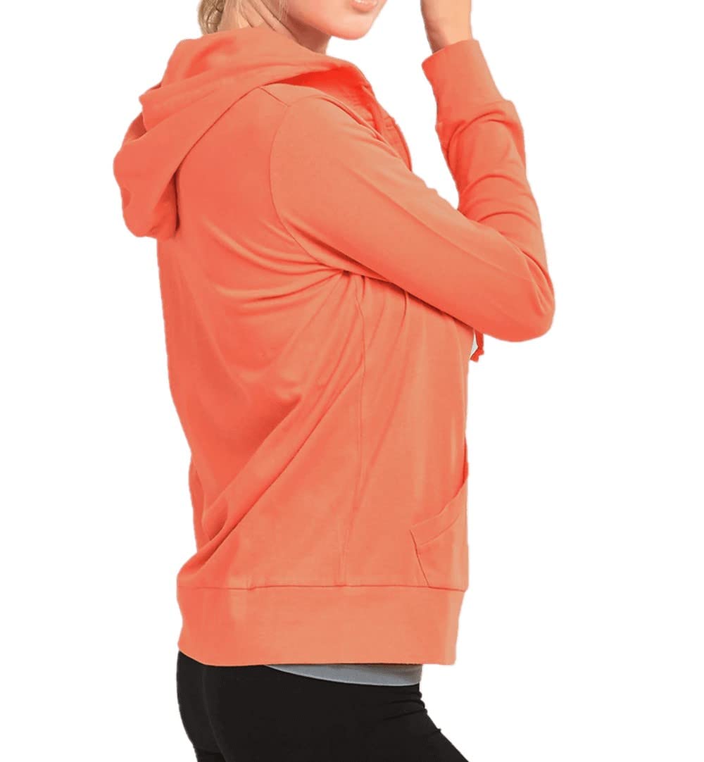 Women's Active Casual Thin Cotton Zip Up Hoodie Jacket