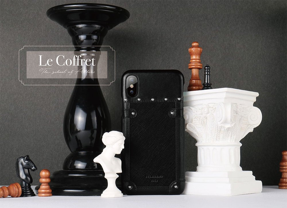 JTLEGEND Heritage Collection iPhone Stylish Le Coffret Cowhide Leather Back Case for Apple iPhone X