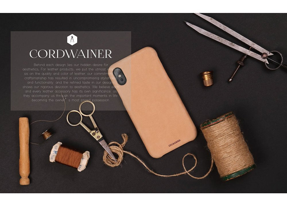 JTLEGEND iPhone X Cordwainer Classic Nubuck Leather Back Case for Apple iPhone X