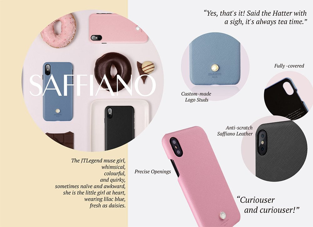 JTLEGEND iPhone X Exquisite Sffiano Cowhide Genuine Leather Back Case for Apple iPhone X