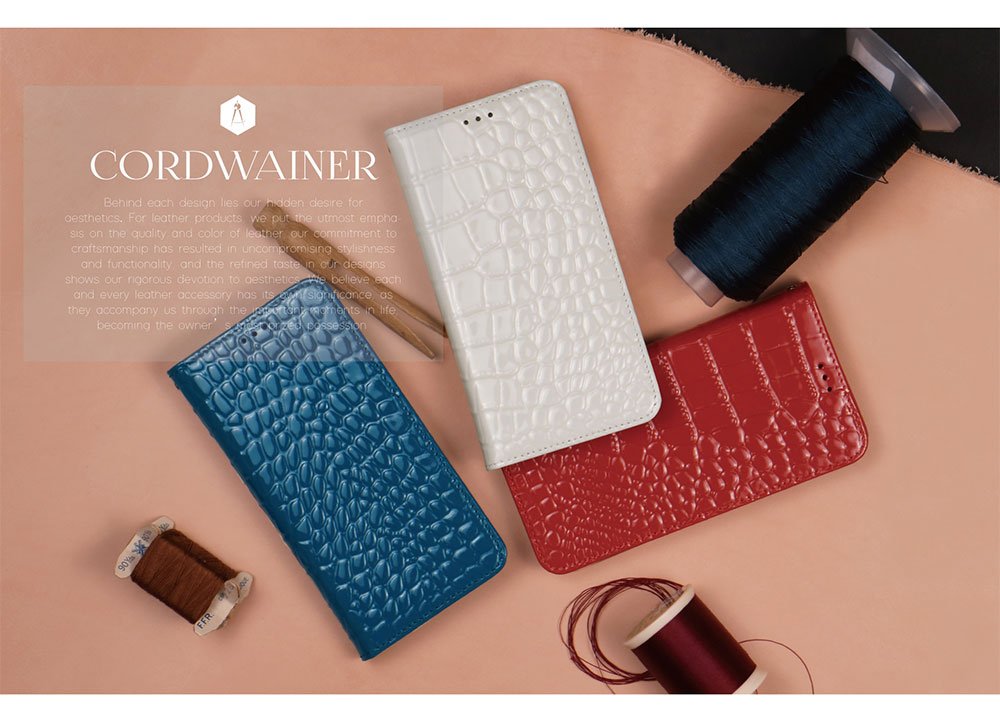 JTLEGEND iPhone X Perle Cowhide Genuine Leather Flip Wallet case for Apple iPhone X, 3 Protective Credit Card Slots