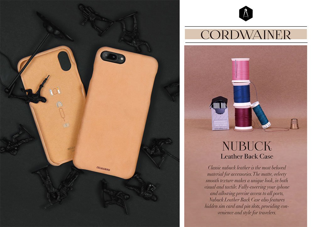 JTLEGEND iPhone X Cordwainer Classic Nubuck Leather Back Case for Apple iPhone X