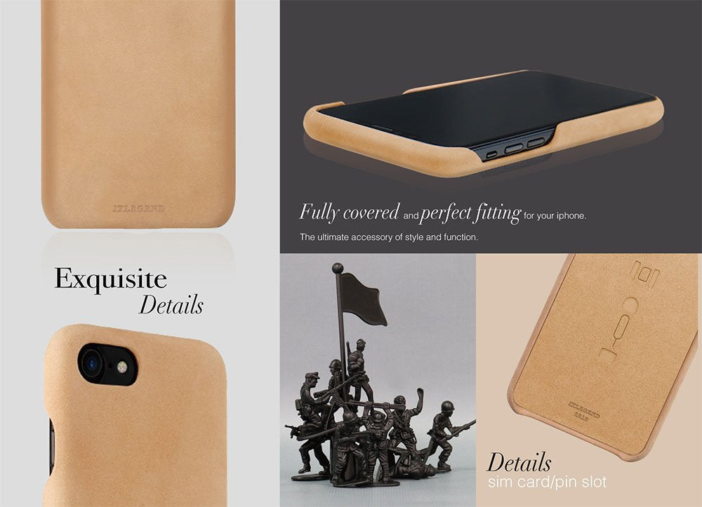 JTLEGEND iPhone X Cordwainer Classic Nubuck Leather Back Case for Apple iPhone X