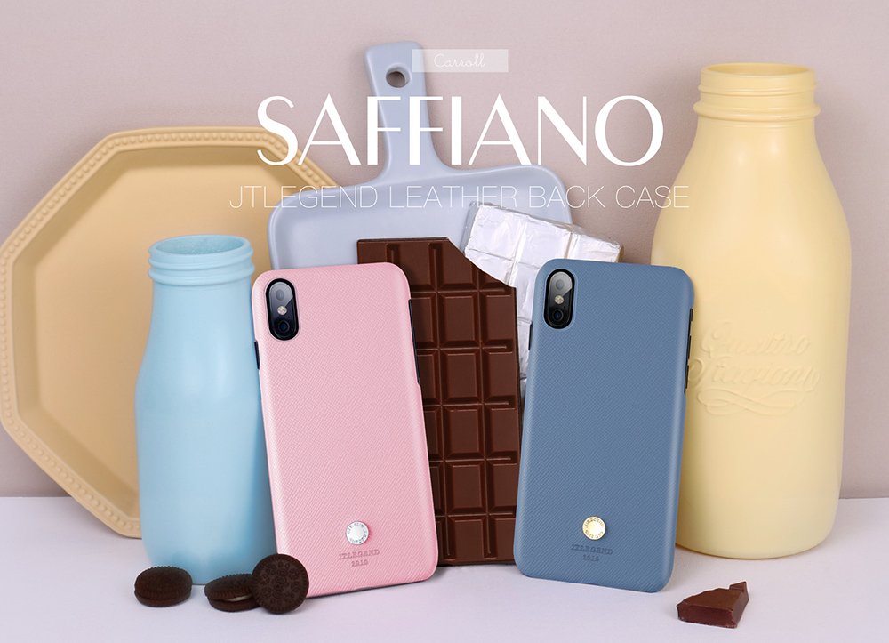 JTLEGEND iPhone X Exquisite Sffiano Cowhide Genuine Leather Back Case for Apple iPhone X