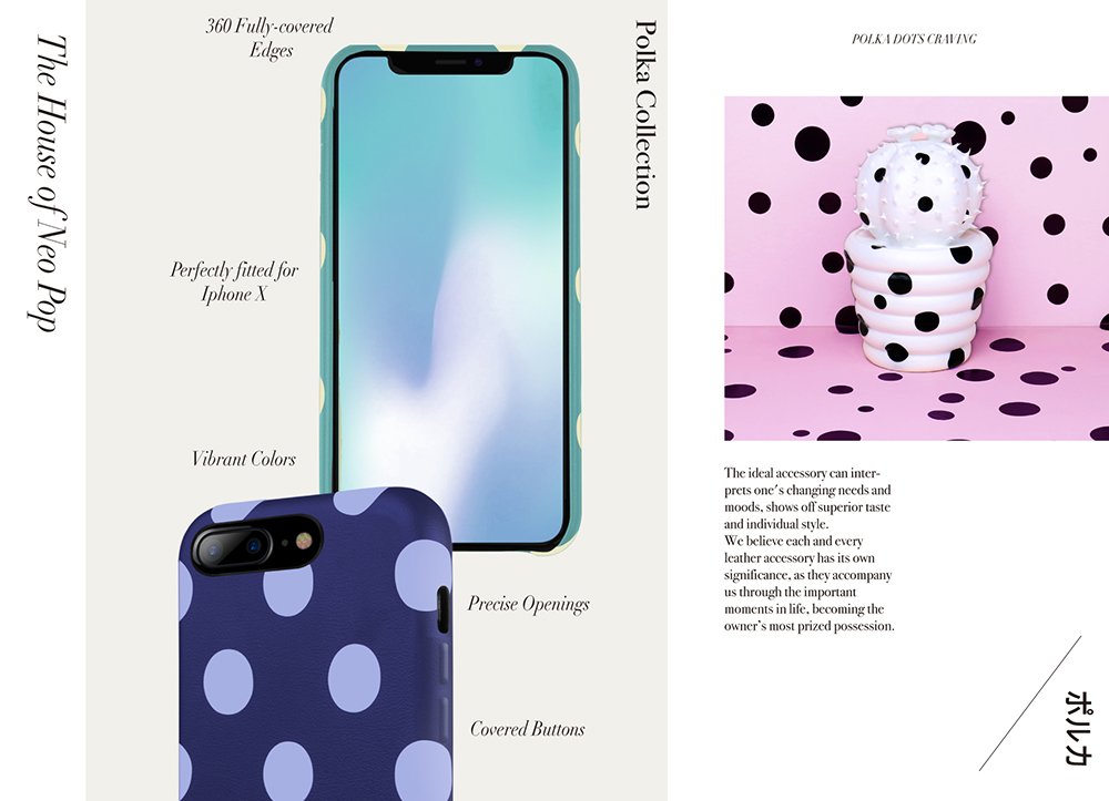 JTLEGEND iPhone X Exquisite Polka PU Genuine Leather Back Case for Apple iPhone X
