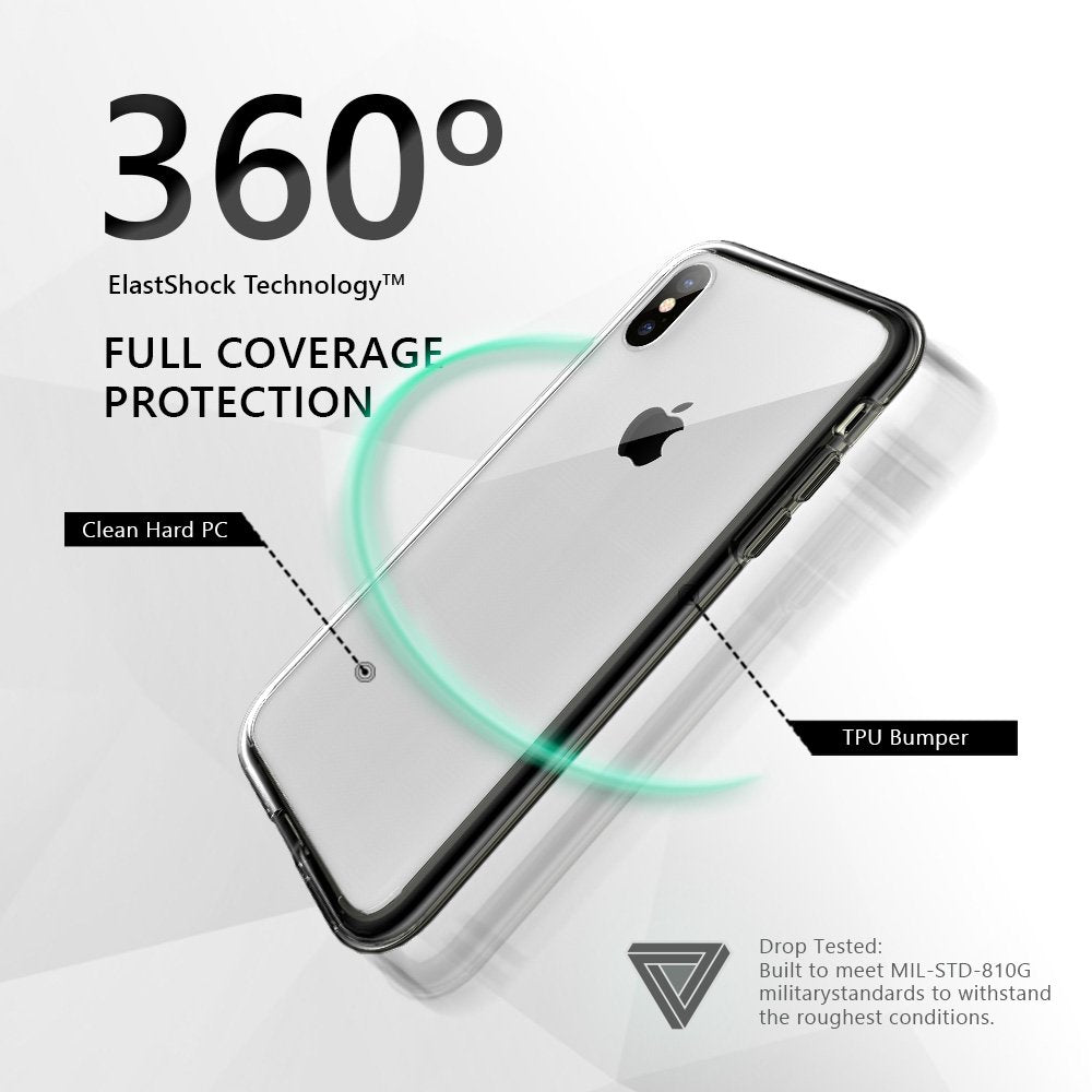 JTLEGEND iPhone X Ultra Slim Hybrid Elite Protection Case for Apple iPhone X