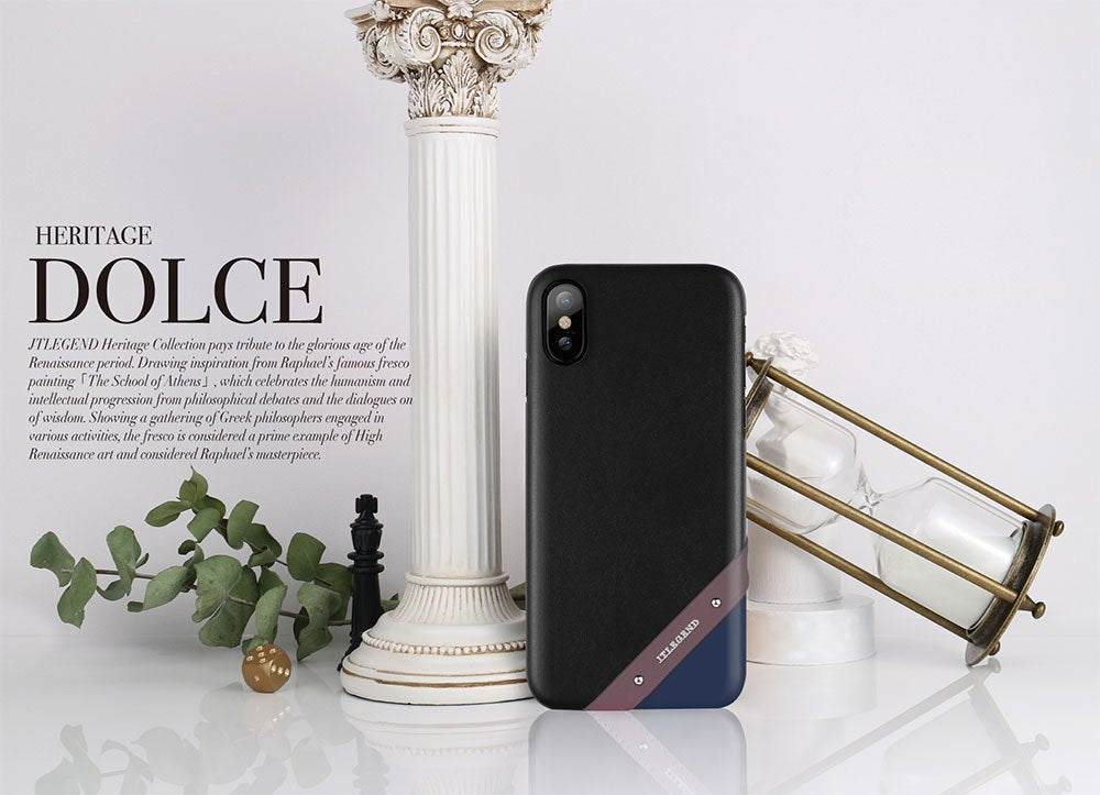 JTLEGEND Exquisite Fashionable Style iPhone Dolce Cowhide Leather Back Case for Apple iPhone X