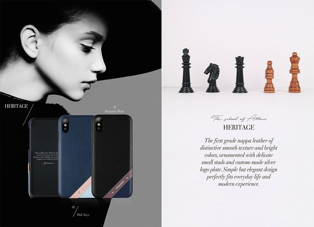 JTLEGEND Exquisite Fashionable Style iPhone Dolce Cowhide Leather Back Case for Apple iPhone X