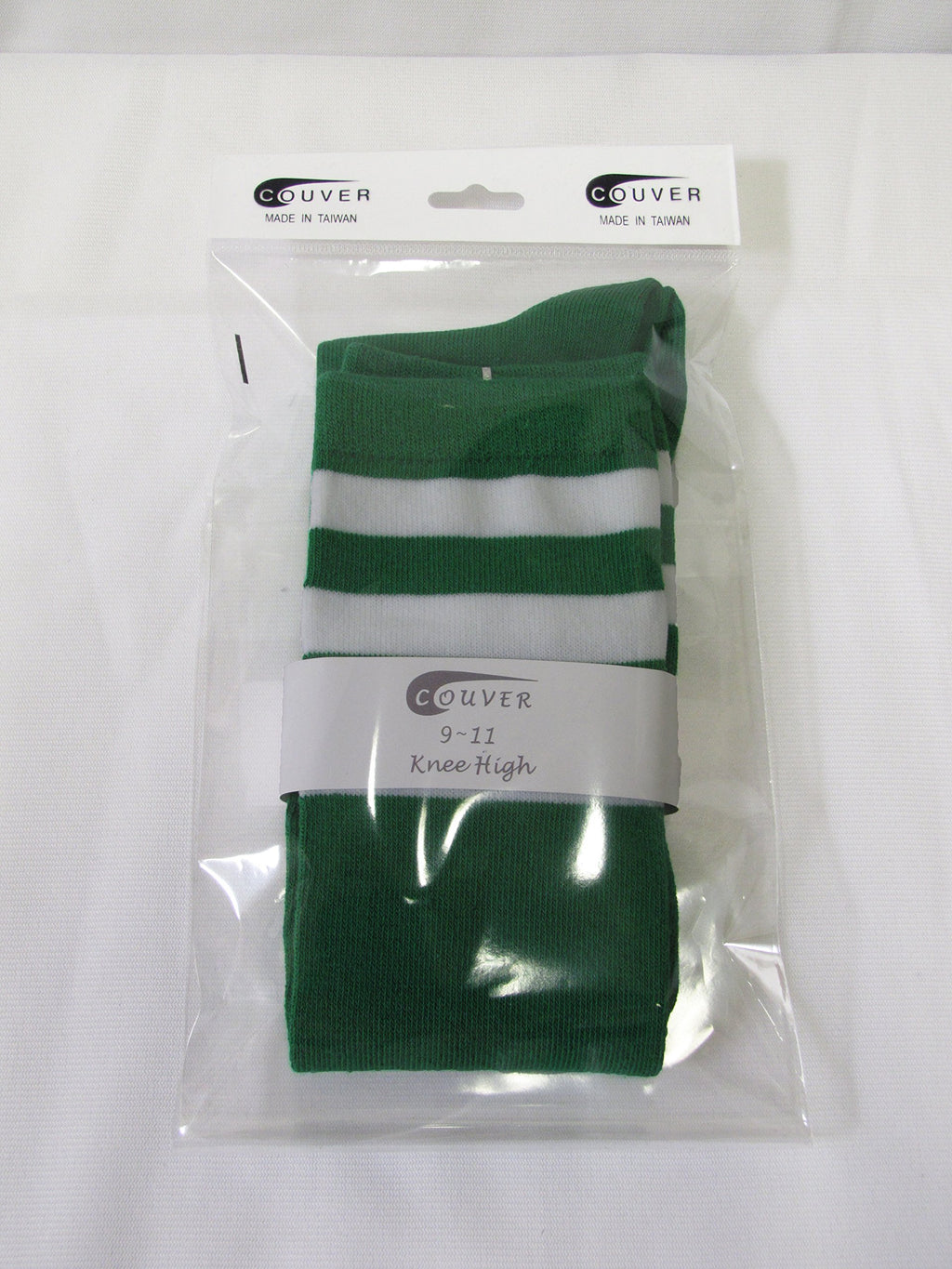 COUVER Premium Quality White Striped Knee High Fashion Tube Cotton Socks(1 Pair)