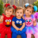 Monster Face Short Sleeve Baby Bodysuit – Made to Order, Red, Pink or Royal Blue