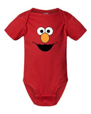 Monster Face Short Sleeve Baby Bodysuit – Made to Order, Red, Pink or Royal Blue