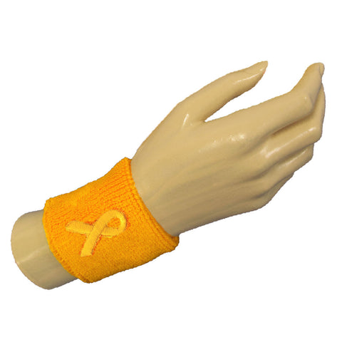 Premium Childhood Cancer Awareness Gold Ribbon Terry Wristband