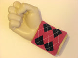 Argyle terry wristband hot pink navy