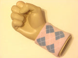 Argyle terry wristband light pink light blue