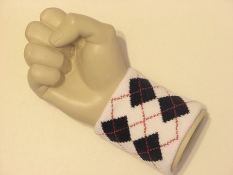 Argyle terry wristband white navy