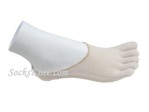 Beige 5fingers toes Toe Socks, Super Low Cut