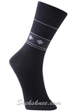 Black Men's Argyle Tribal Band Dress Socks