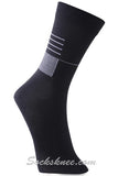 Men's Black Conference Lines Up Cotton Blended Dress Socks