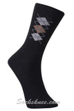 Black Men's Diamond Blended Dress Socks