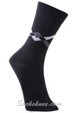 Black Men's Diamond Link Cotton Blended Dress Socks