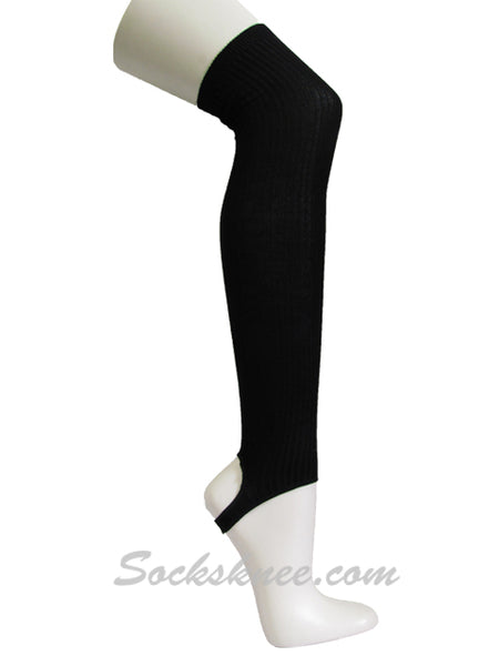 Lady's Black Cotton Over Knee Leg Warmer