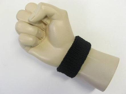Black cheap 1 inch thin terry wristband