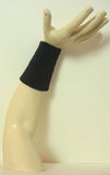 black 6 inch long wristband sweatband