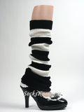 Black and White Striped Leg Warmer