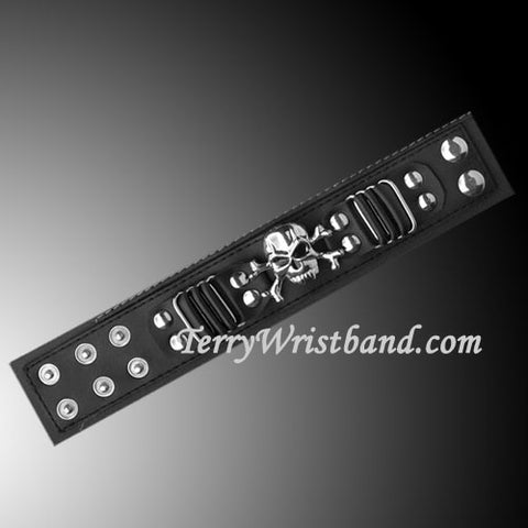 Black Bracelet with Skull for men