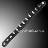 Black 1INCH Spiked Vinyl Bracelet for Men