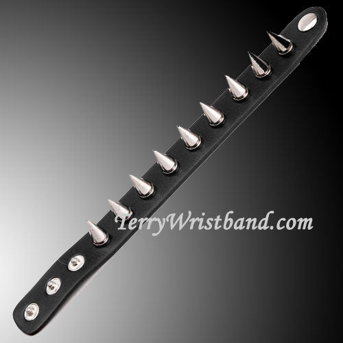 Black 1INCH Spiked Vinyl Bracelet for Men