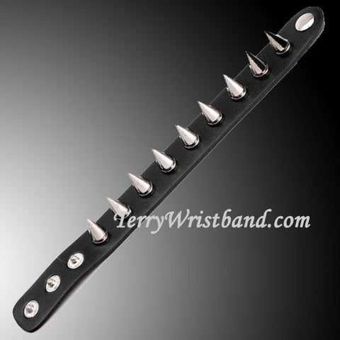 Black 1INCH Spiked Vinyl Bracelet for Men