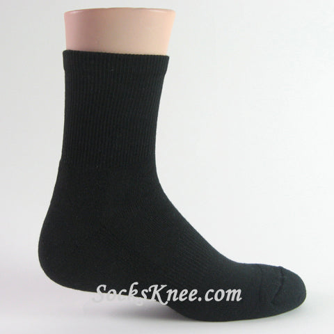 Black Premium Quality Quarter/Crew High Basketball/Sports Socks
