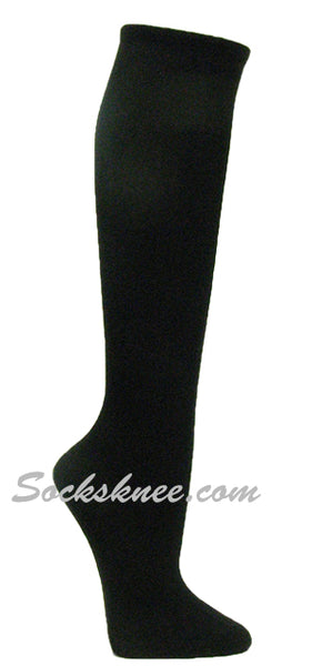 Black womens fashion casual dress knee socks