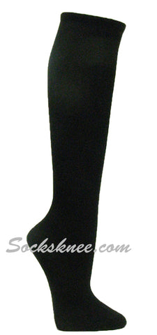 Black womens fashion casual dress knee socks