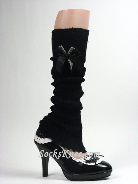Black Leg Warmer with Bow
