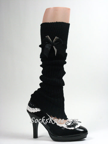 Black Leg Warmer with Bow