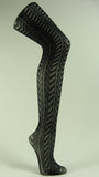 Black tights larger chevron lace