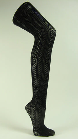 Black tights smaller chevron lace