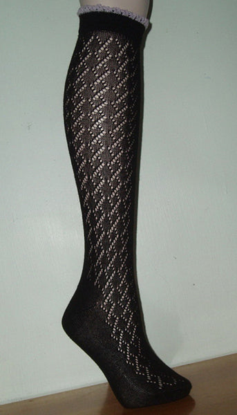 Black womens knee socks