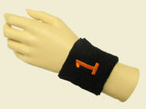 Black youth wristband sweatband with number 1 One