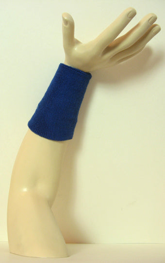 blue 6 inch long wristband sweatband