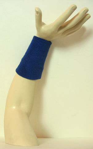 blue 6 inch long wristband sweatband